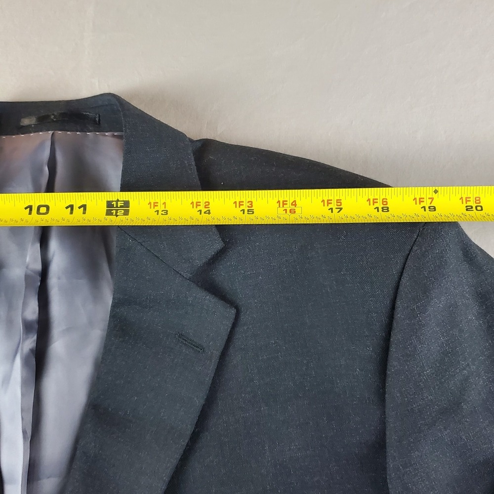 Charles Tyrwhitt Blazer Mens 46 L Charcoal Wool 110s Twill Suit Jacket Business - Picture 14 of 16
